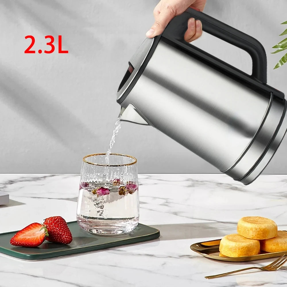 Stainless Steel Smart Kettle - Whistle & Samovar Tea Coffee Thermo Pot