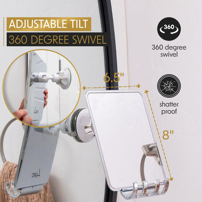 Fogless Shower Mirror with Razor Holder - Luxo Shaving Mirror
