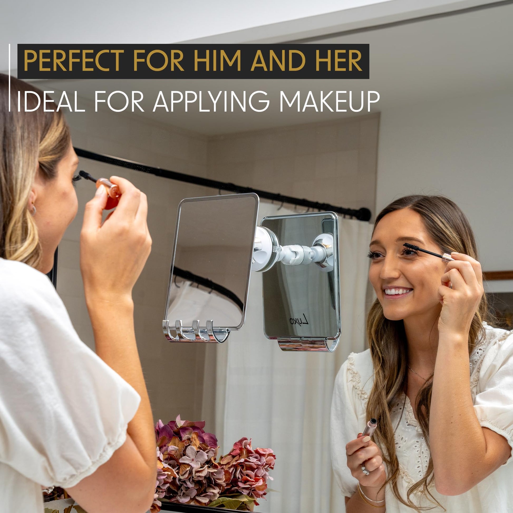 Fogless Shower Mirror with Razor Holder - Luxo Shaving Mirror